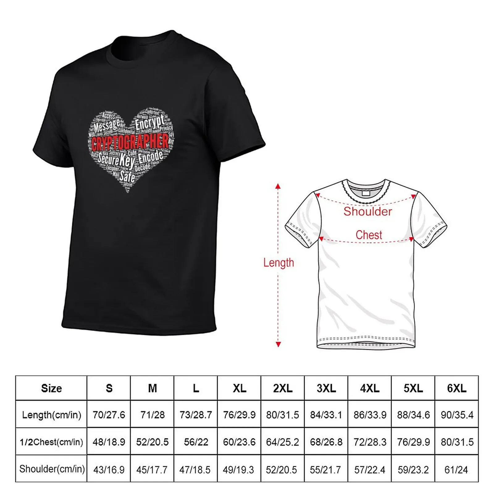 New Cryptographer Heart Encryption Design Security Programmer print T-Shirt Anime t-shirt cute tops funny t shirts men clothings