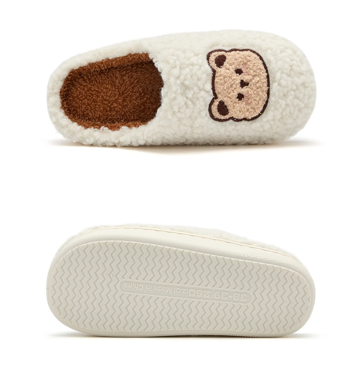 Antibakterielle Bären-Plüsch-Hausschuhe für Damen, Weiche Flauschige TPR-Sohle, Rutschfest, Warme Slip-On Winter-Hausschuhe für Drinnen – Detail 20