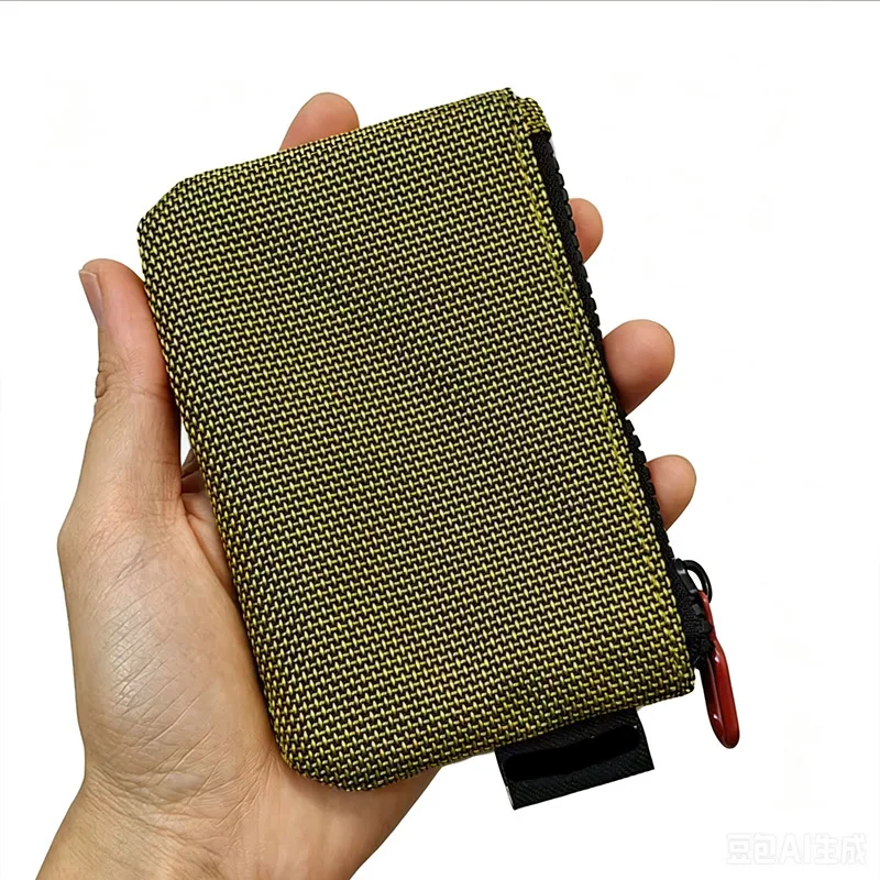 Casual Nylon Mini Coin Purse, Zipper Short Key Wallet Card Holder, Outdoor Sports Storage Small Money Bag Key Case for Men Women