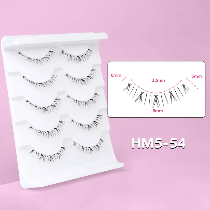 10 Paar untere Wimpern, Packung unter den Wimpern, weiche untere Wimpern, 100 % handgefertigt, transparentes Band, Manga-Unterwimpern, Make-up-Tools – Detail 15