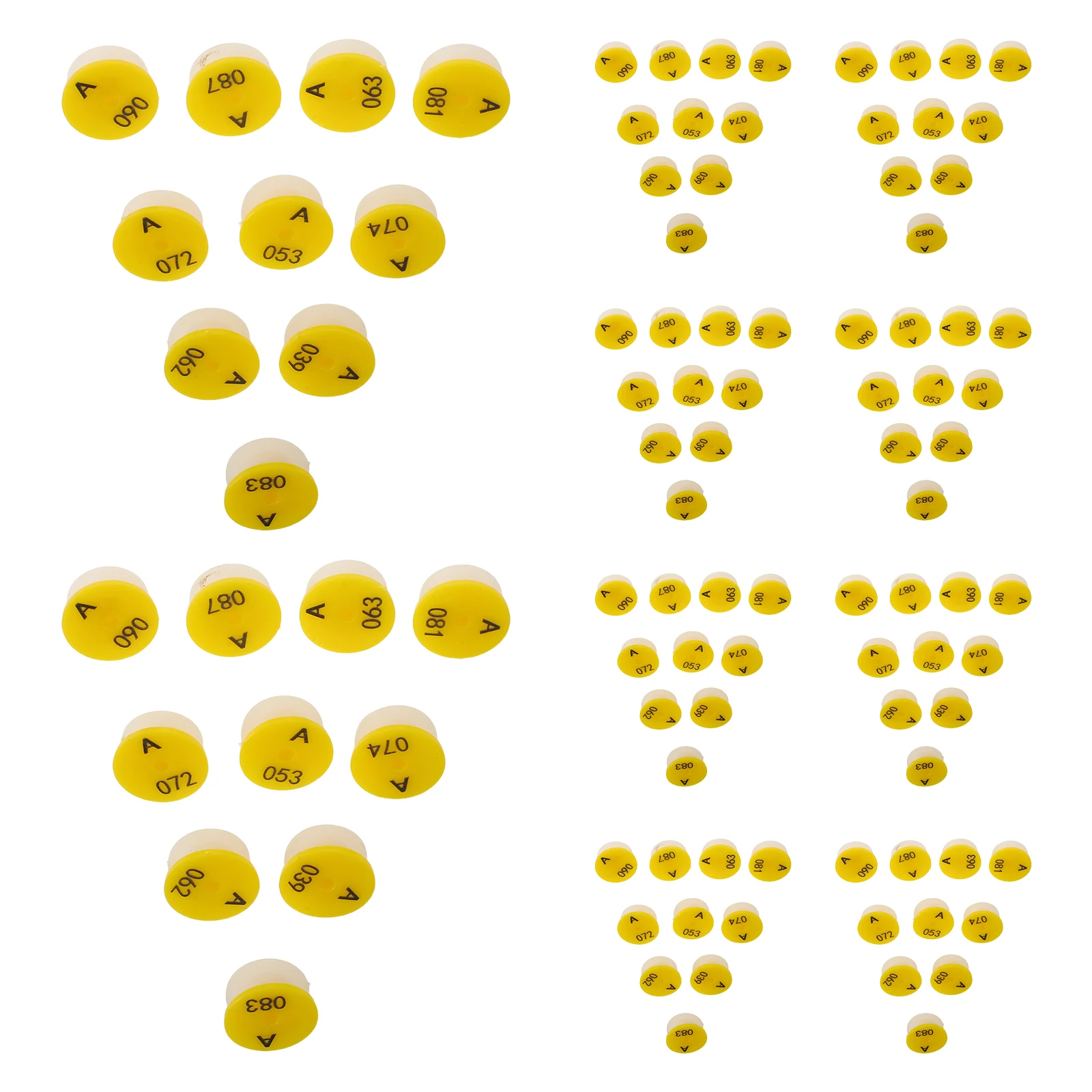 

100Pcs Small Animal Ear Tags Waterproof Plastic Bunny Id Markers 1-100 for Rabbit Goat Sheep Pig Farm Management Easy to Use