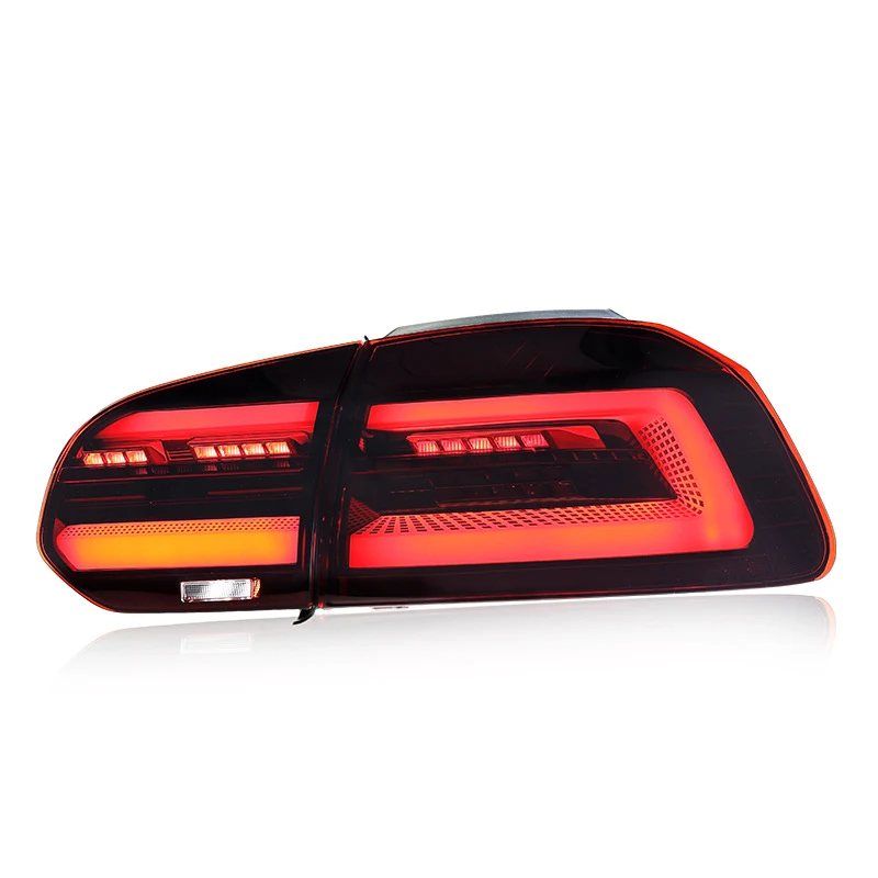 New 09-13  6-Speed Taillight Assembly GTI Modified LED Driving Light with Red Lens Color Flow Direction view 4