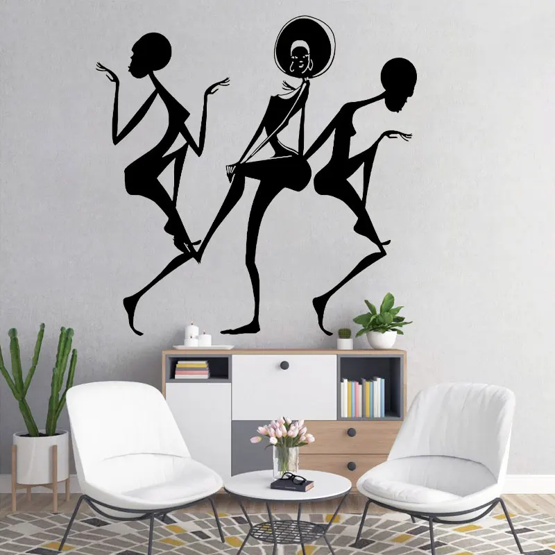 

Africa African Dancing Girl Wall Decal Vinyl Interior Design Home Decor Living Room Bedroom African Beautiful Woman Sticker AC49