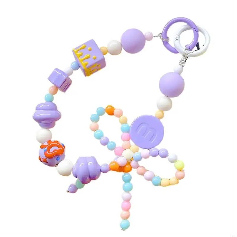 918C elegante pulseira contas plástico pulseira celular pingente joias corrente anti-perda