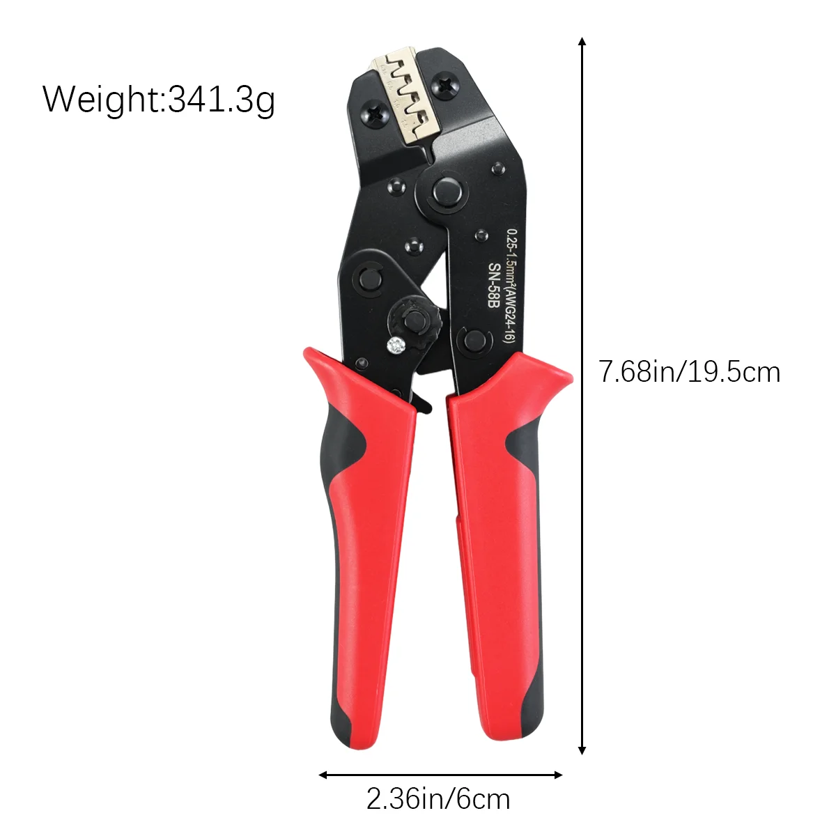 Alicate de Crimpagem com Catraca Sn-58B 0.25-1.5mm² para Terminais de Mola de Chicote Automotivo, Alicate de Eletricista de Precisão para Crimpagem a Frio