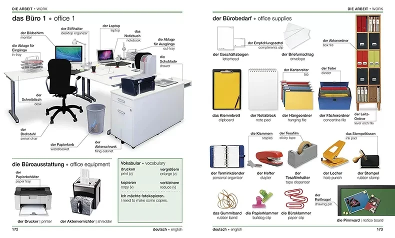 DK tedesco inglese bilingue Visual Dictionary bilingue contractive graphic Dictionary Book