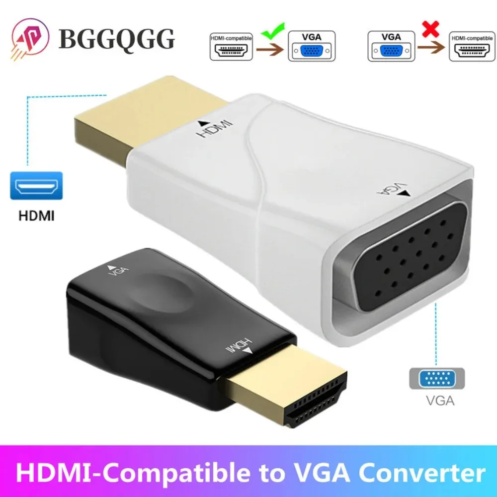 

1080P HDMI-compatible To VGA Adapter Digital To Analog Converter Cable for Xbox PS3 PC Laptop TV Box To Projector Displayer HDTV