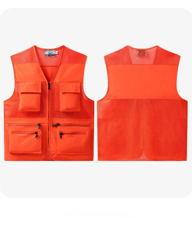 

Трехмерный жилет из ткани Оксфорд с несколькими карманами, модный дышащий уличный мужской топ без рукавов, удобная посадка