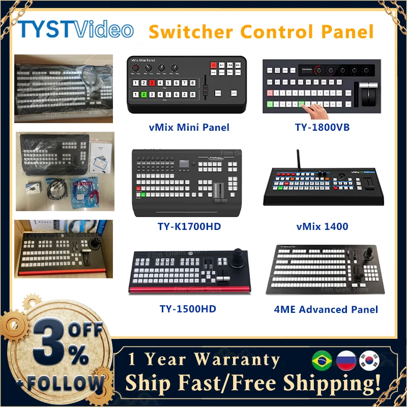 TYST Vmix Mini 4M/E vMix1400 TY-1500HD TY-1800VB Video Switchboard Control Panel for Live Streaming Multi Camera Video Switcher