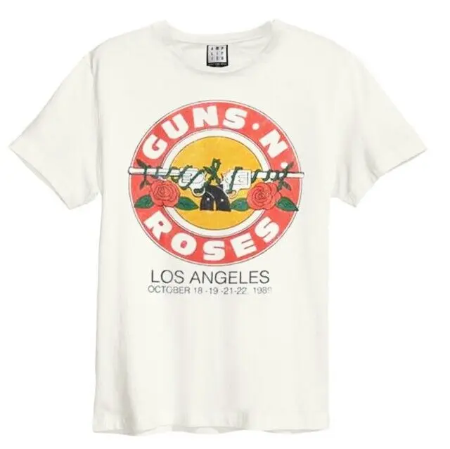 guns 'n' roses vintage bullet amplified vintage white T SHIRT  High Quality 100%Cotton Short Sleeve