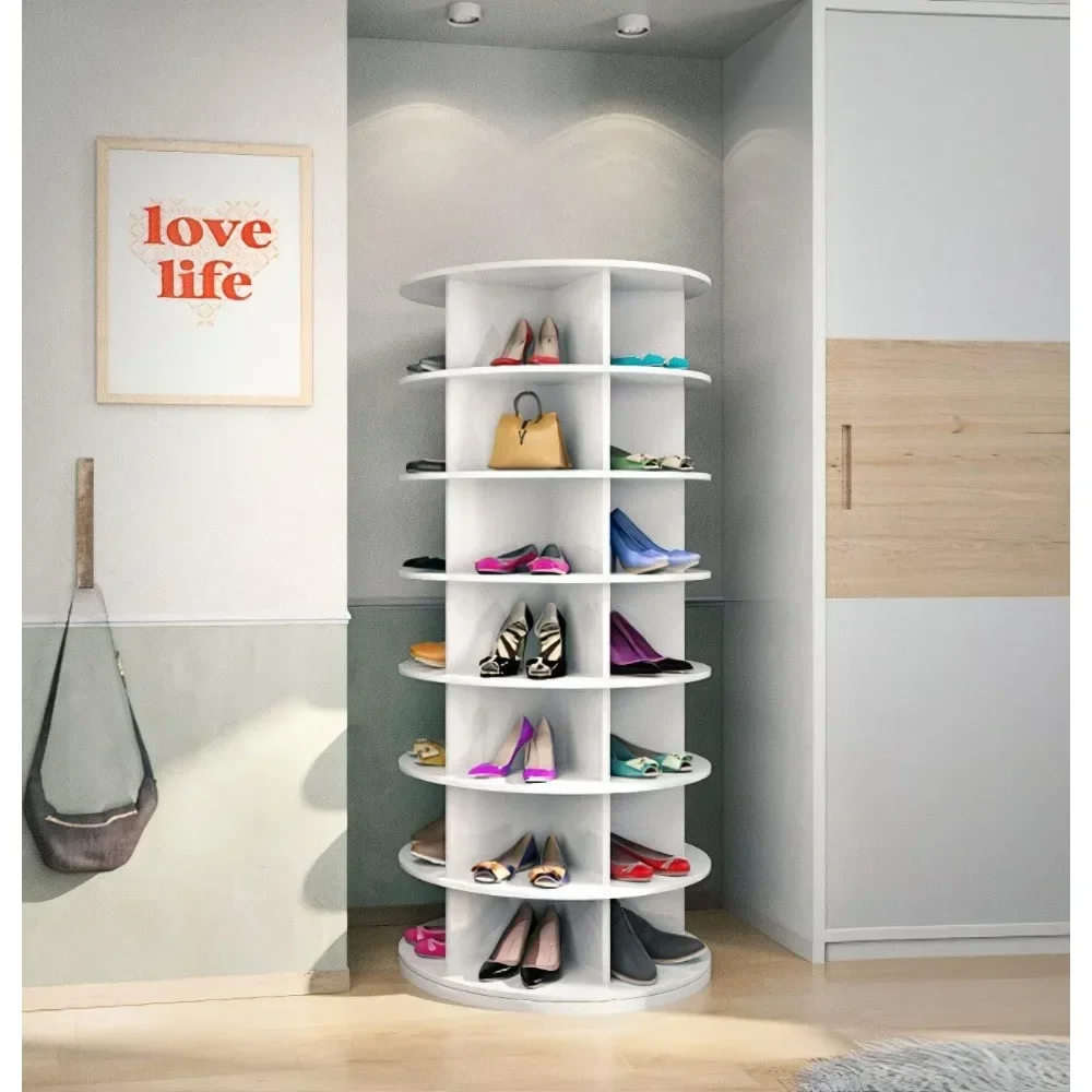 Rotating Shoe Rack Tower, Rotate Shoes Closet Organizer Living Room Furniture,original 7-tier hold over 35 pairs of shoes,