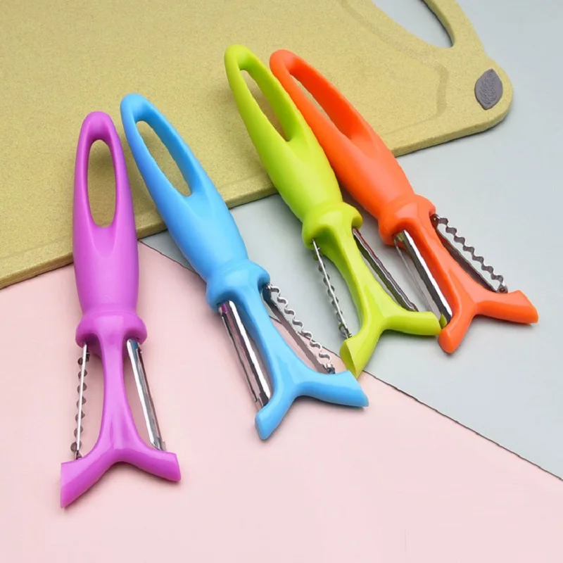 3 In 1 Stainless Steel Peeler Plastic Handle Multi-Function Apple Carrot Cucumber Grater Kitchen Vegetable Tools