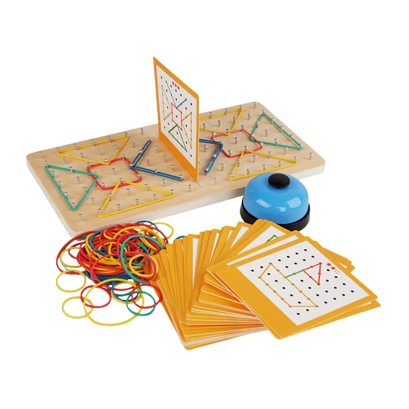 Geoboards z gumką Drewniane geoboardy Graficzna zabawka edukacyjna matematyczna dla dziewczynek