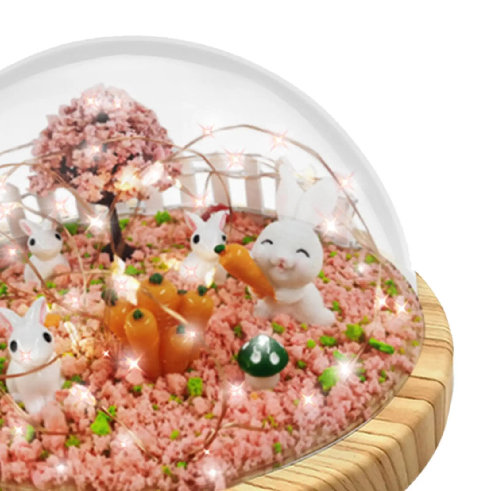 DIY Rabbit Night Light Materials Micro Landscape Bunny Lamp Bedside Lamp Lighting Supplies Decorative for Bedroom Decoration