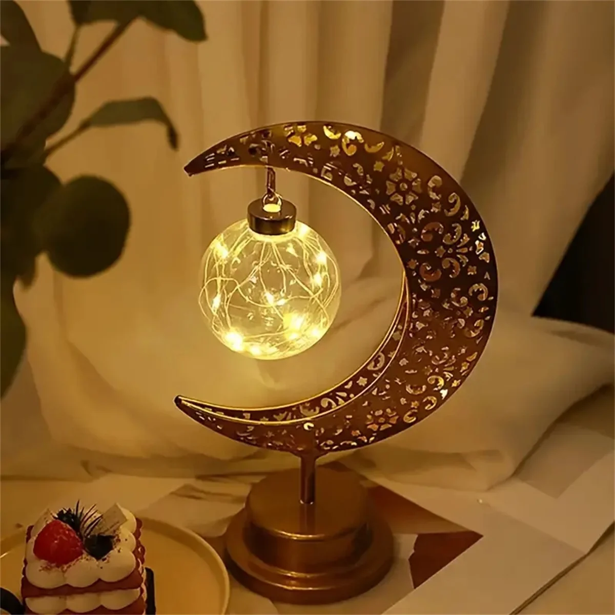 Enchanting Vine Star Moon LED Desk Light Wireless Art Home Decoration Suitable for Living Room Office Halloween Christmas