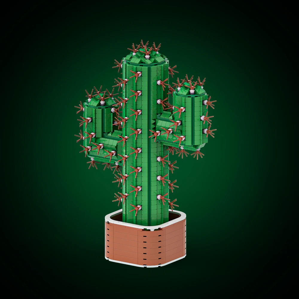 Gobricks MOC 巨大なサボテンビルディングブロックモデル砂漠鉢植えサボテンレンガ DIY 組み立ておもちゃ子供のギフトのため