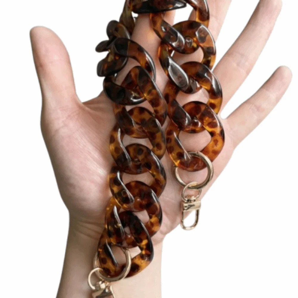 Cadena para bolso bandolera de leopardo, 37/60/120cm, estilo Retro, accesorios para bolso con dije, bolso desmontable DIY, colgante, cadena, accesorio para bolso
