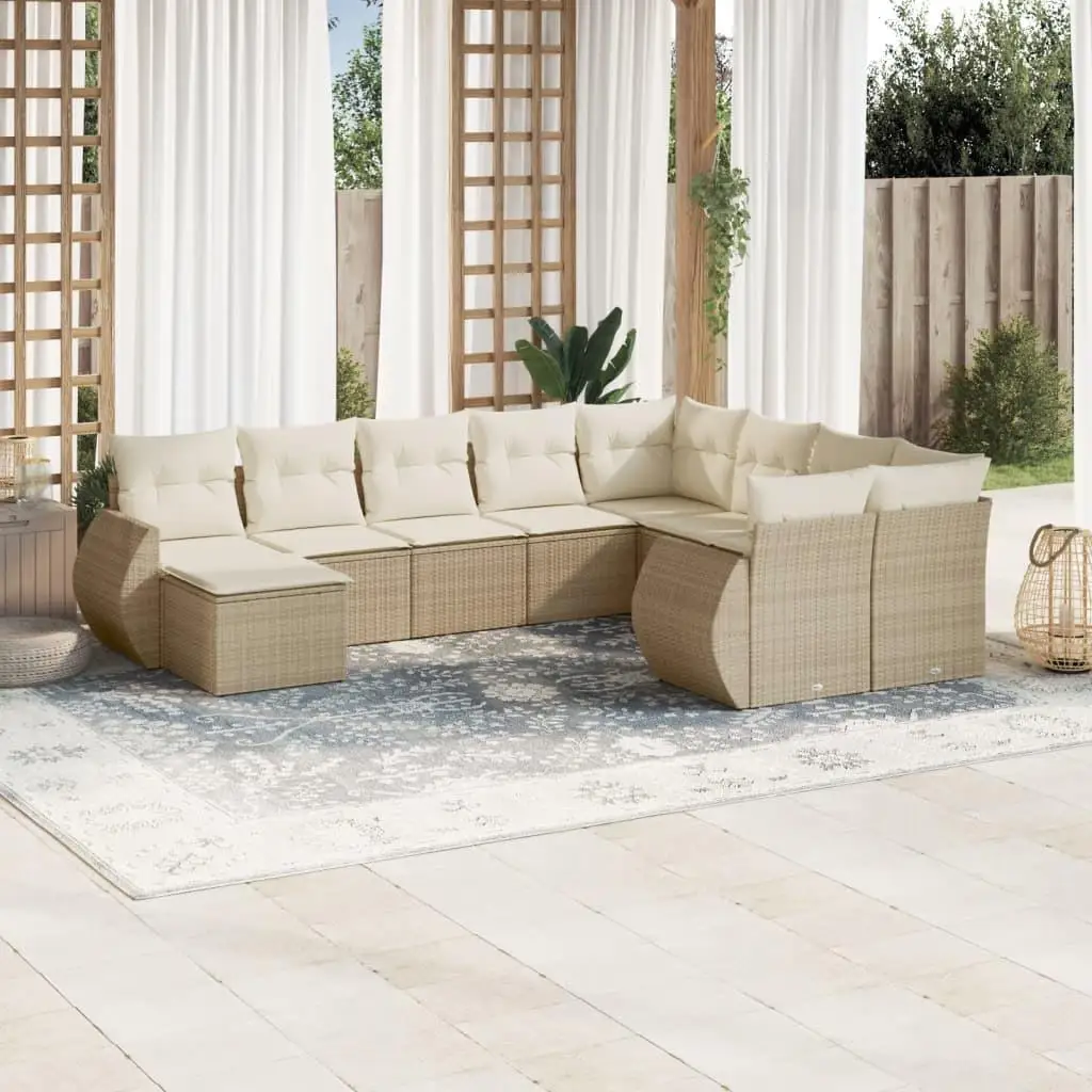 

Modern Garden Sofa Set 2-Piece Beige Cream Outdoor Furniture