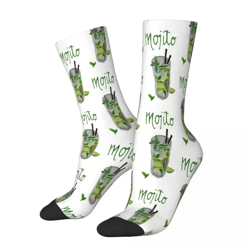 

Y2K Mojito Cocktail Paintig Drink Socks Male Mens Women Summer Stockings Polyester