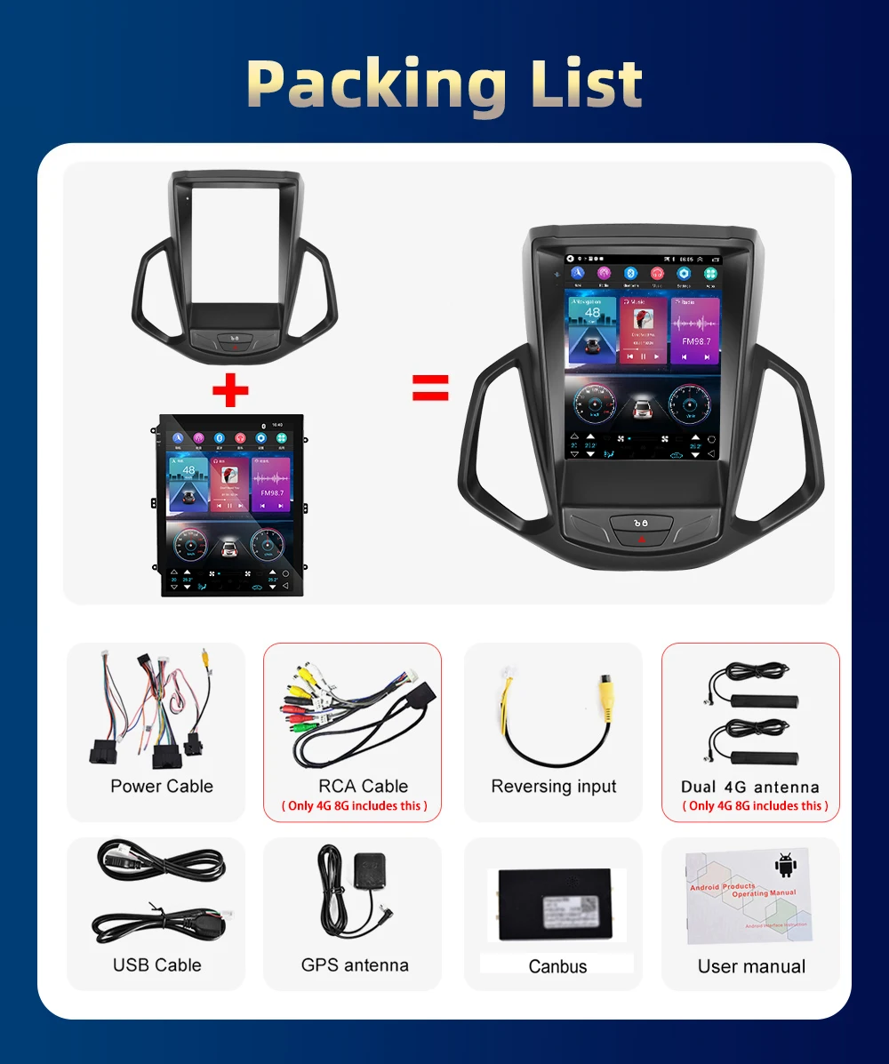 راديو بودوفو-مشغل فيديو متعدد الوسائط للسيارة ، نظام تحديد المواقع والملاحة ، أندرويد 11 ، لا دين 2 ، دين 2 ، دي في دي ، فورد ايكوسبورت-ma