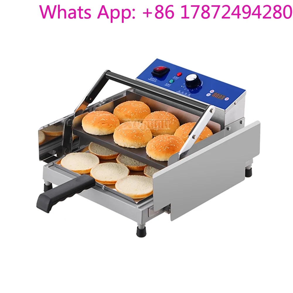 Intelligent Hamburger Bun Heating and Baking Machine Snack Equipment Commercial Small Automatic Baking Pan