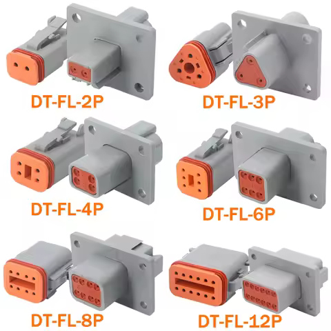 Deutsch Waterproof Connector With Fixed Flange Plug DT04-2P-L012 DT04-4P-L012 DT04-6P-L012 DT04-8P-L012 DT04-12P-L012 DT06-2S
