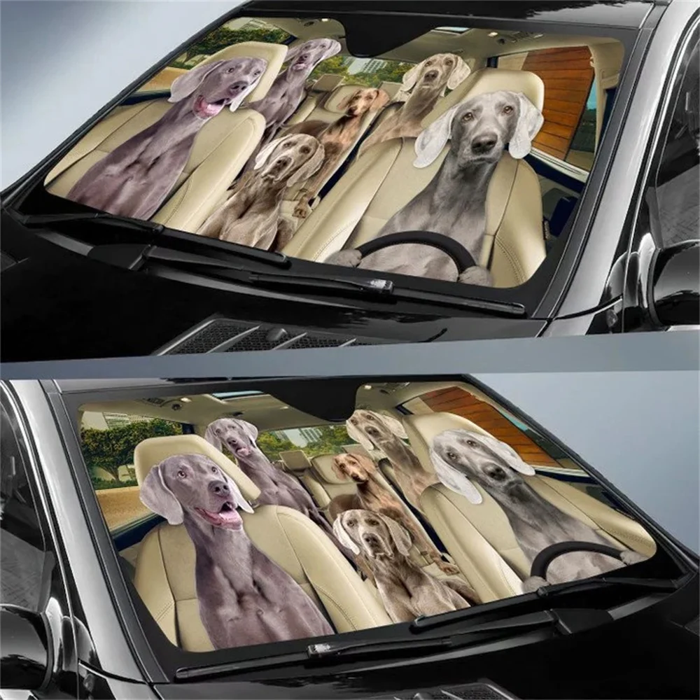 Weimaraner Car All Over Printed 3D Sun Shade for Car Truck Decor Windshield Sunshade,Blocks UV Rays Sun