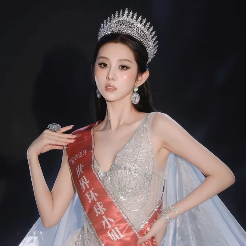 

Корона для волос в стиле барокко Miss World, конкурс красоты, регулируемая корона для невесты в европейском и американском стиле, сценическое шоу, телесный аксессуар для концепции