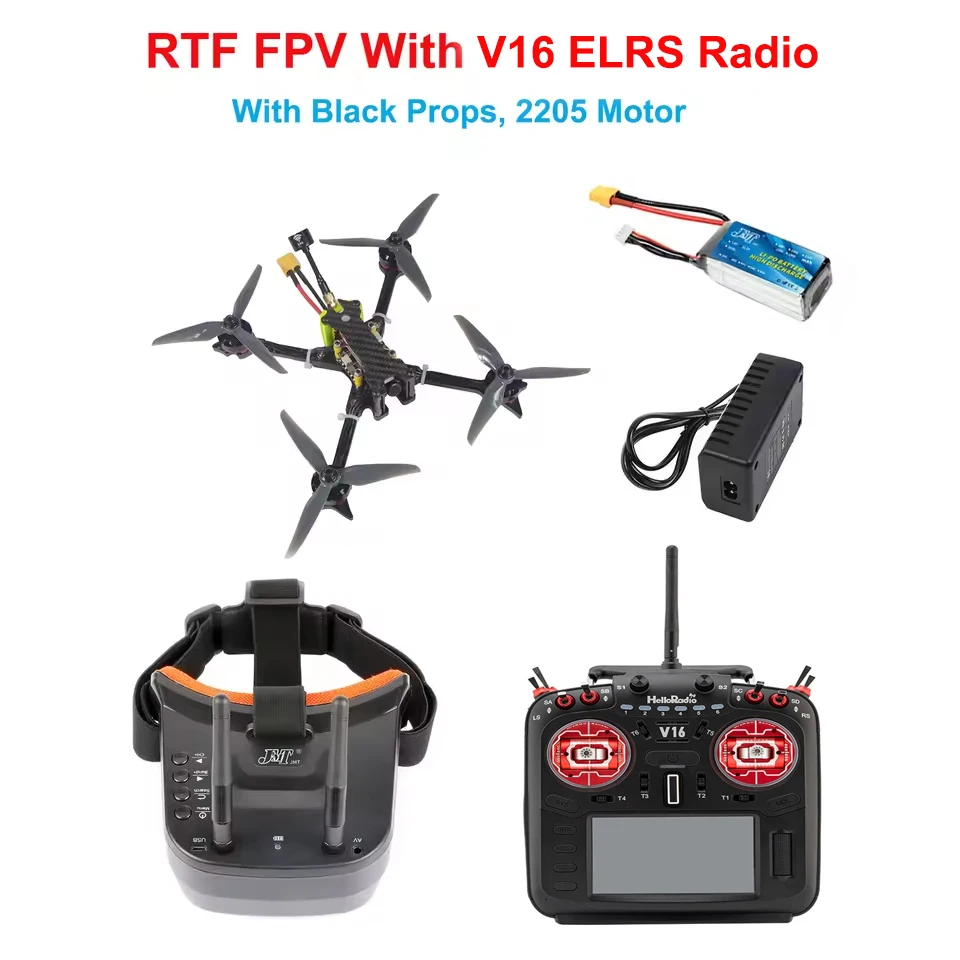 

DIY RTF BNF F215 215mm 5inch 3-4S RC FPV RC Drone Built-in OSD Betaflight BLHeli-S 45A 4in1 ESC V16 ELRS Long Range Receiver