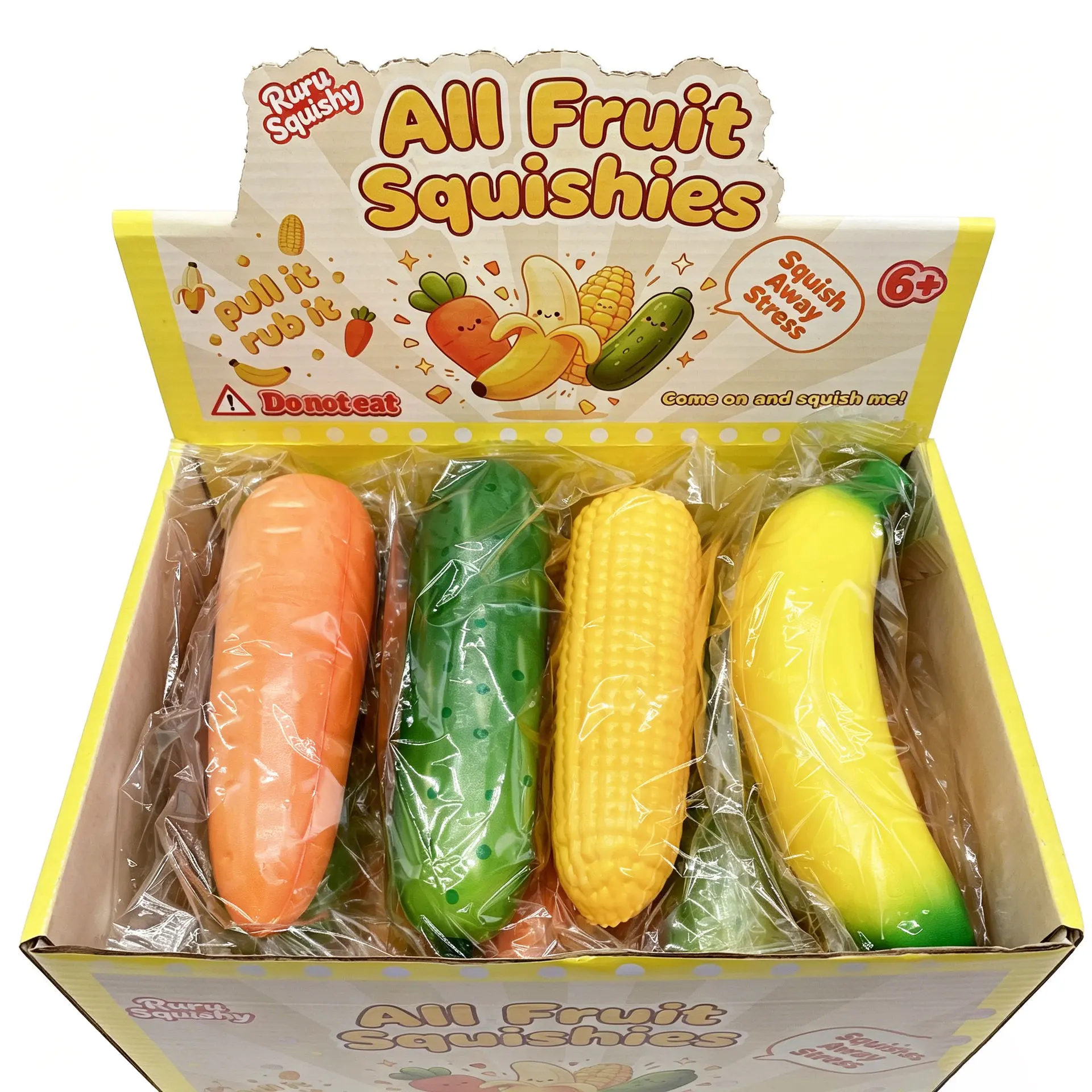 1 Stück Simuliertes Obst- & Gemüse-Squishy-Spielzeug-Set, Langsam Aufsteigendes Stressabbau- und Entspannungsspielzeug für Erwachsene