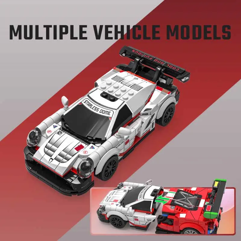 SEMBO Cool Fission Sports Car Building Blocks Kits MOC Famous Car Model Racing Vehicle Assembly Bricks Ornaments Toys Boys Gifts