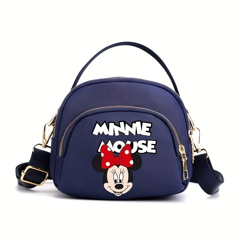 

Disney Minnie Mouse Printed Nylon Mini Crossbody Bag Small Square Shoulder Bag for Women Casual Simple