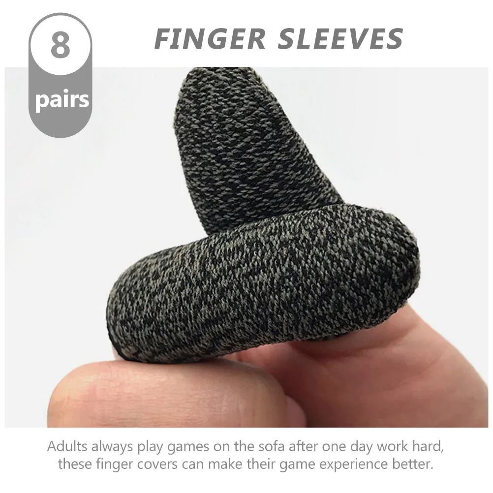 

8Pairs Sweat-Resistant Finger Protectors Anti-Slip Breathable Gaming Finger Covers for Mobile Touchscreens Thumb Sleeve