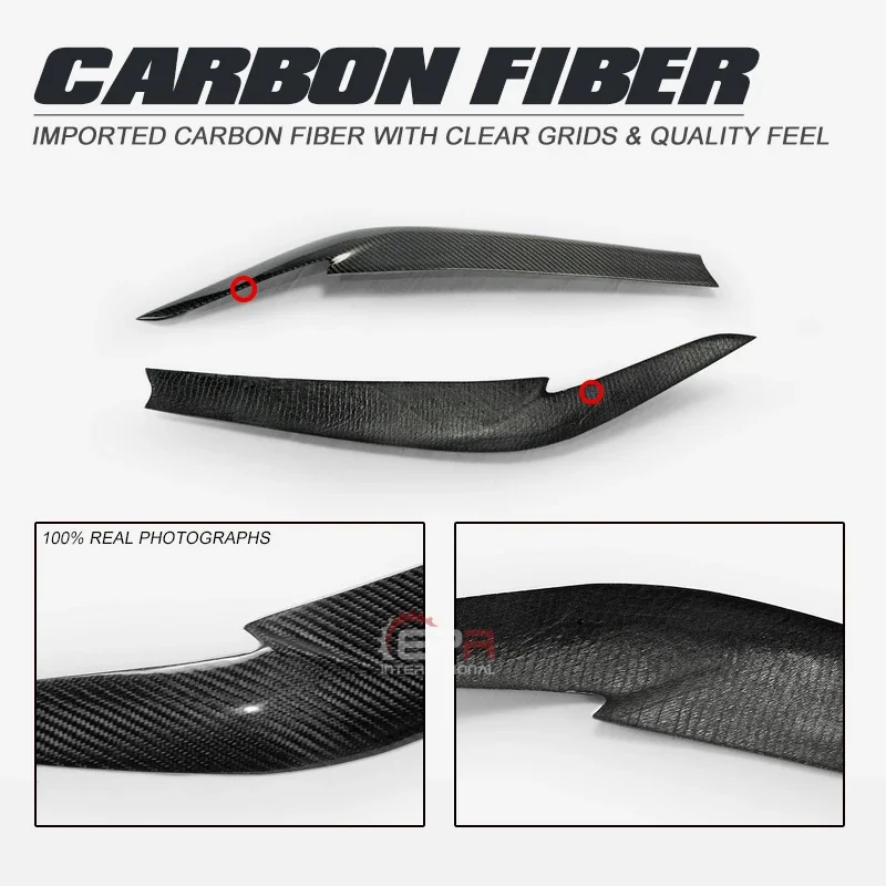 Car Accessories For BMW 5 Series G30 G38 Carbon Fiber Eyebrow Glossy Finish Eyelid Fibre Bumper Trim Tuning Kit Drift Set