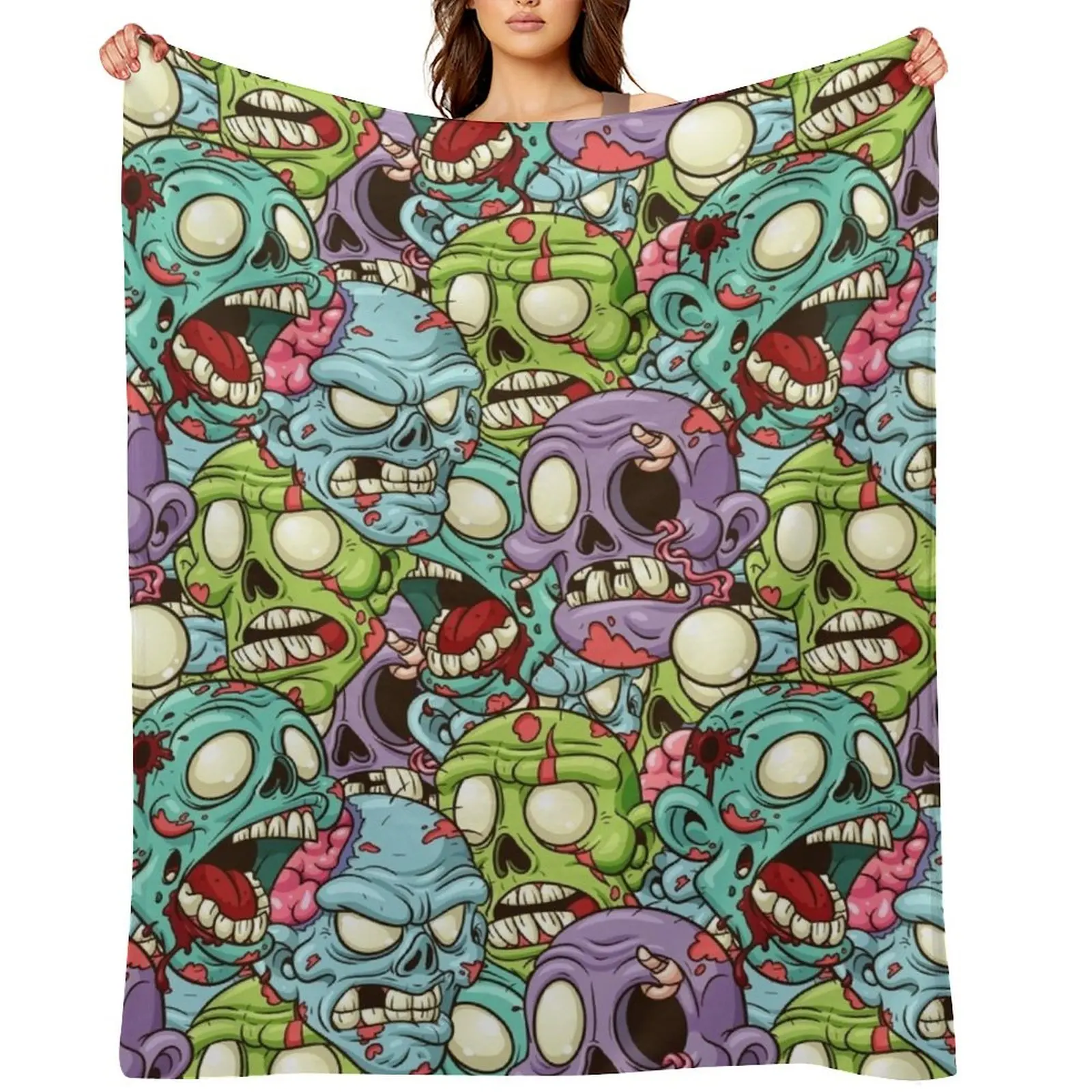

Zombies Throw Blanket Softest Decorative Beds manga Designers Blankets