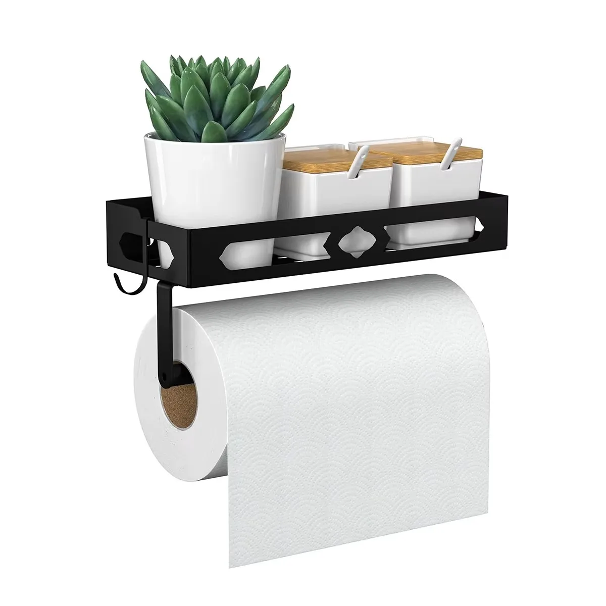 

Paper Towel Holder Wall Mount Paper Holder Self Adhesive Toilet Roll Paper Holders Bathroom Kitchen Paper Roll Holder 6.22"L