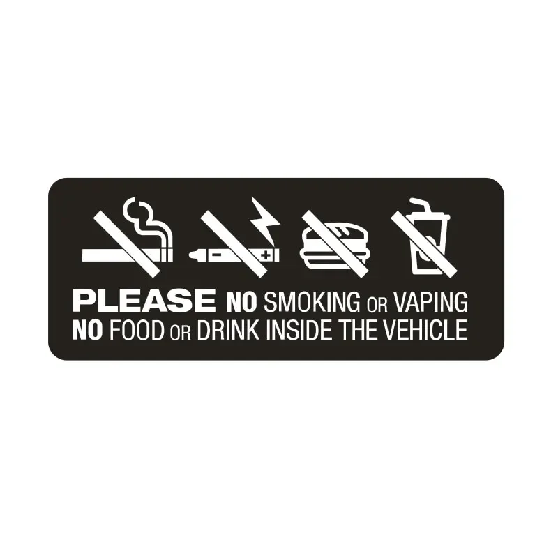 Car sticker warns not to smoke in the cab cab Food bottle Creative waterproof accessory Window sticker  15CM