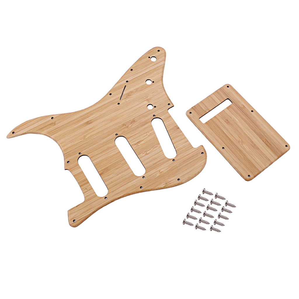 Professional Guitar Pickguard Pick Guard Scratch Plate Guitar Pickup Covers Knobs Switch Tip Guitar Parts Bamboo Pickguard