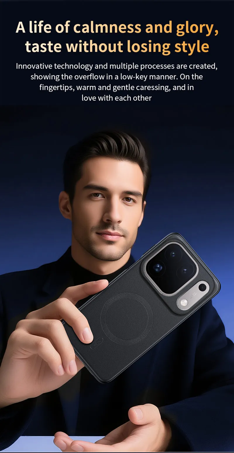 Für OPPO Find X10 Pro Max: Magnetische Schutzhülle aus Leder, Anti-Fingerabdruck, rutschfest, aus PC+TPU. – Detail 12