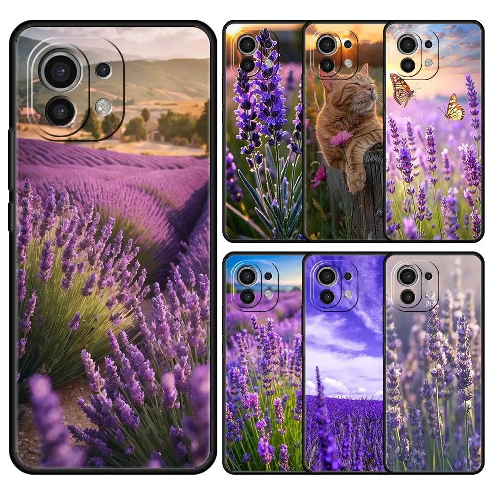 Simple lavender Purple flowers Case For Xiaomi Mi 15 14 13 12 11 Lite 13T 12T Pro Poco X6 X5 X4 Pro 5G X3 NFC F6 F5 F4 M5 Cover