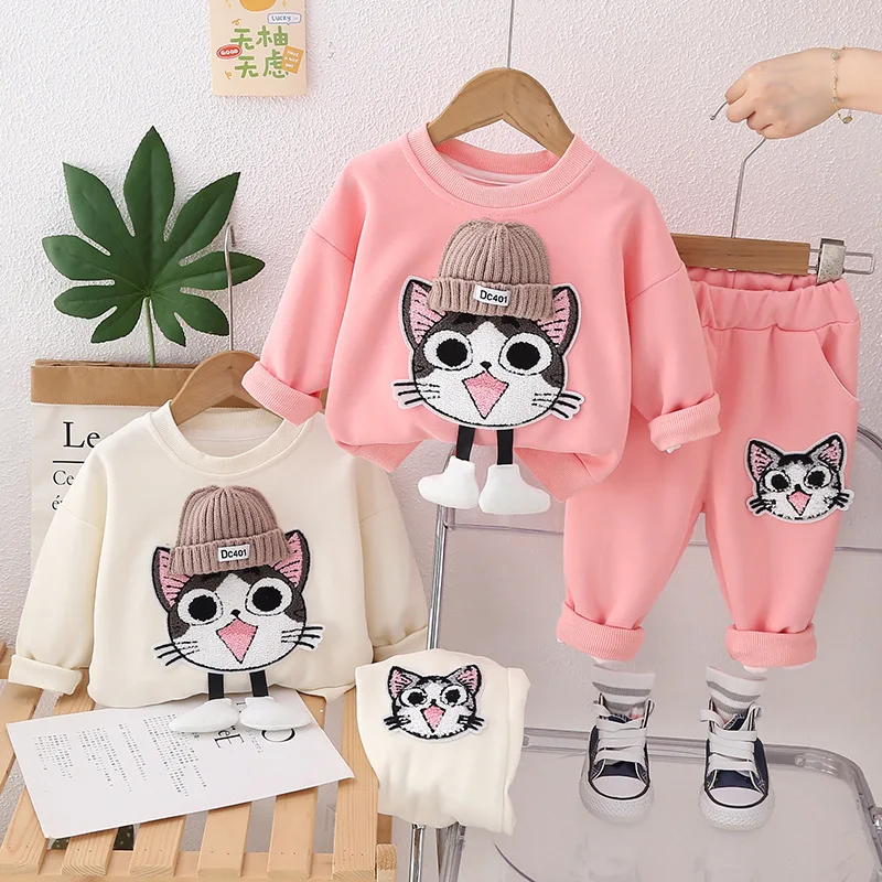 Girls Clothes Sets Spring Autumn 2025 Children Casual Sweatshirts Tops Pants 2pcs Sports Suit For Baby Tracksuits Kids Outfits 5