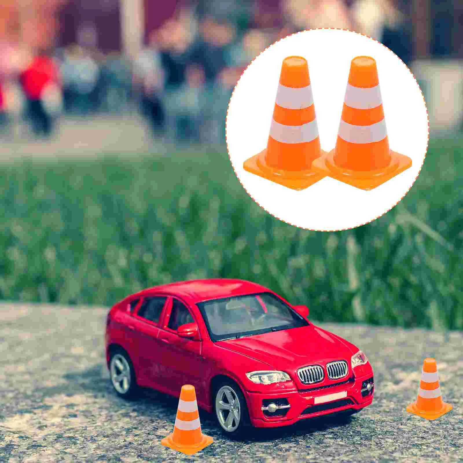 50 Pcs Pretend Play Street Sign Roadblock Simulation Props Mini Toys Set Roadblocks