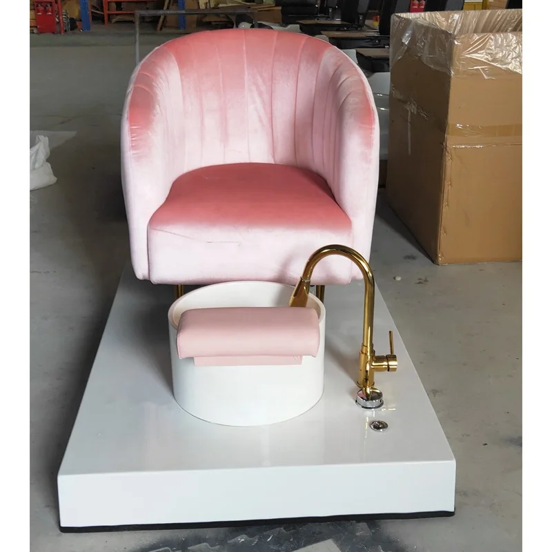 Hot sale pink fabric foot spa manicure chair modern beauty salon equipment small sofa pedicure chair for sale