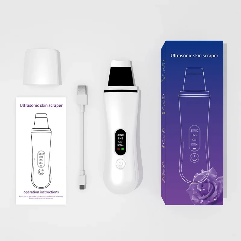 Ultradźwiękowy skrobak do twarzy, przenośny, do użytku domowego, głęboko oczyszczający pory, usuwający zaskórniki i trądzik, złuszczający skórę, narzędzie do pielęgnacji.