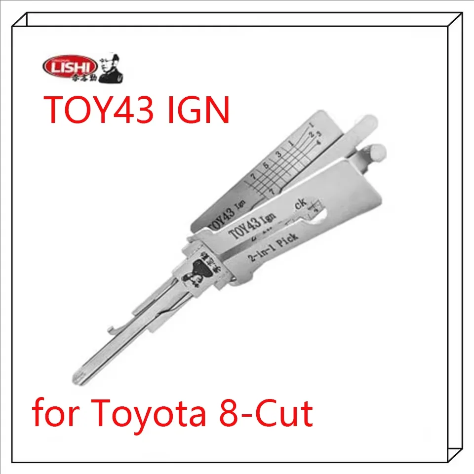 Original Lishi 2-in-1 Pick/Decoder für Toyota 8-Cut TR47/TOY43 – Zündschloss-Werkzeug für Schlüsseldienste – Detail 1