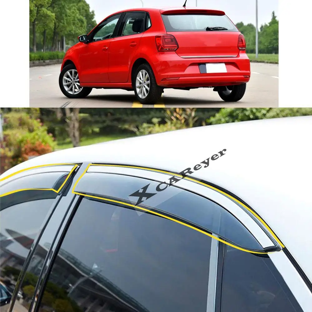 

Для VW Volkswagen Polo Hatchback 2011-2012 2013 2014 2015 2016 2017 2018 наклейка на окно, ветрозащитный козырек от дождя/солнца, вентиляционное отверстие
