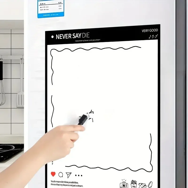 1pc Magnetic Refrigerator Sticker Message Board Erasable Magnetic Soft Whiteboard Sticker Memo Weekly Plan Calendar Memo