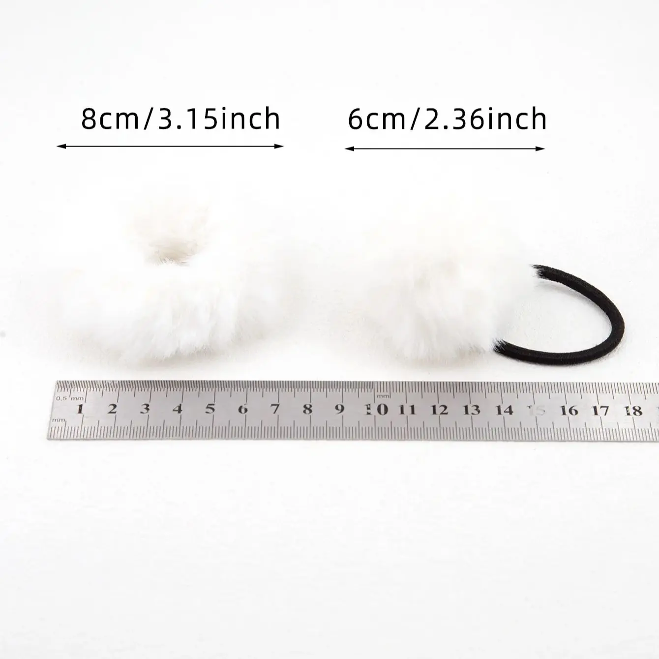 6 قطعة لون الحلوى الحلو كبير Pompom الشعر الدائري موضة بسيطة مرونة الشعر الأربطة المطاطية أفخم الشعر حبل لينة الدافئة فروي رئيس حبل #3