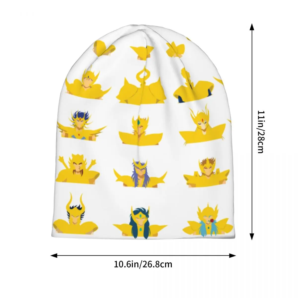 Gold Saints Bonnet Hat Autumn Winter Street Skullies Beanies Hat Saint Seiya Knights of the Zodiac Anime Unisex Dual-use Cap