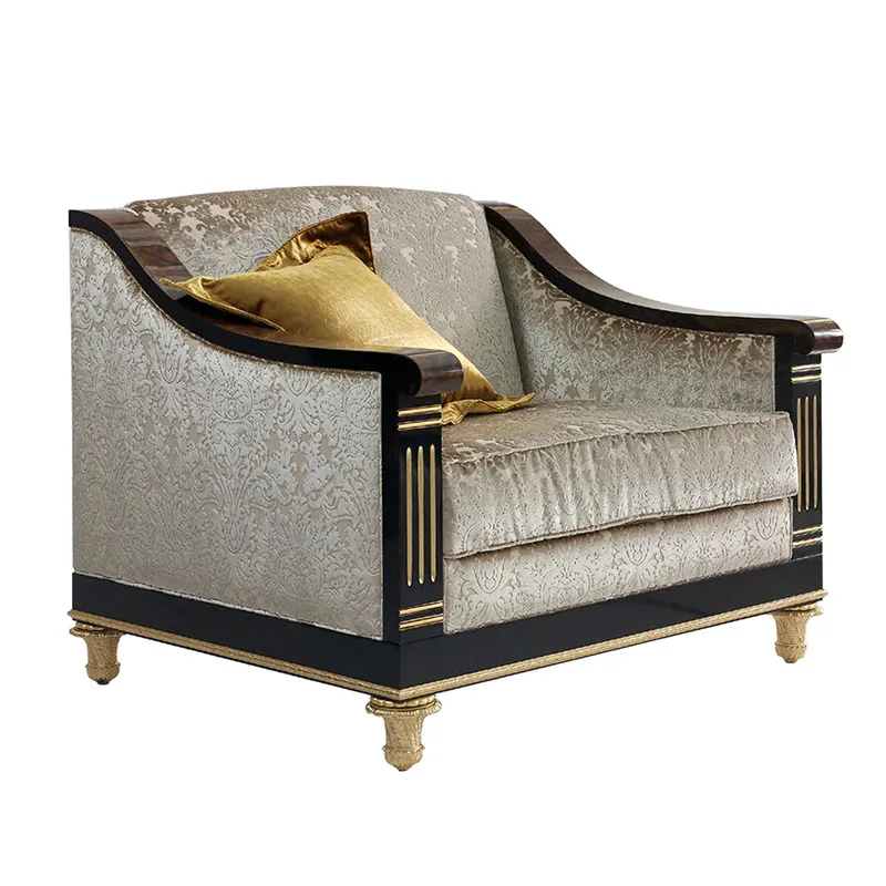 European court sofa birch carved fabric three sofa large apartment